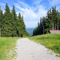 Blick auf Bergwachthütte und den Hörnle-Winterweg
